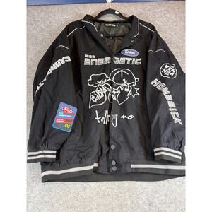 Aelfric Eden Reflective Racing Jacket Mens Medium Varsity Bomber Streetwear Y2K